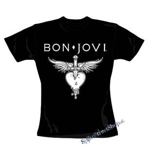 BON JOVI - Heart - čierne dámske tričko