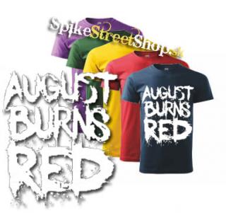 AUGUST BURNS RED - Big white Logo - farebné pánske tričko