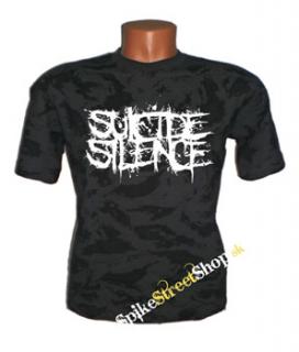 SUICIDE SILENCE - White Logo - pánske maskáčové tričko - ruský maskáč