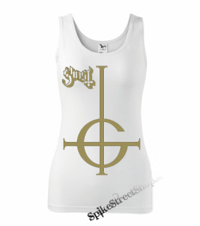 GHOST - Gold Logo - Ladies Vest Top - biele