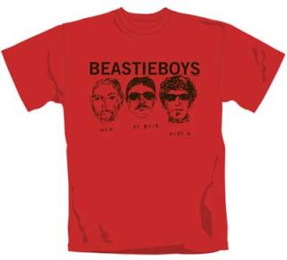 BEASTIE BOYS - Red Faces - červené pánske tričko