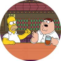 HOMER SIMPSON vs PETER GRIFFIN - okrúhla podložka pod pohár