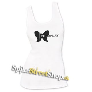 COLDPLAY - Butterfly Logo - Ladies Vest Top - biele