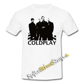 COLDPLAY - Logo & Band - biele pánske tričko