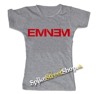 EMINEM - Red Logo - šedé dámske tričko