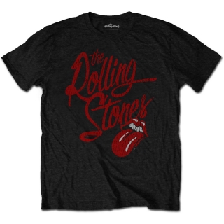 ROLLING STONES - Script Logo - čierne pánske tričko