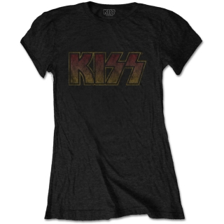 KISS - Vintage Classic Logo - čierne dámske tričko