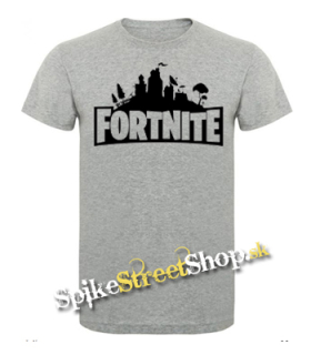 FORTNITE - Logo - sivé detské tričko