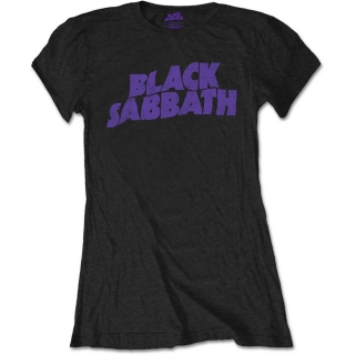 BLACK SABBATH - Wavy Logo Vintage - čierne dámske tričko