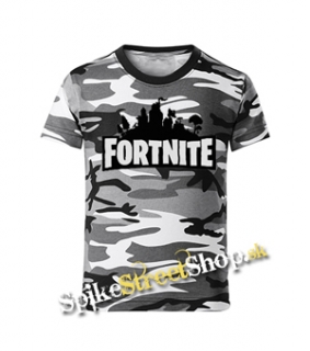 FORTNITE - Logo - maskáčové chlapčenské tričko METRO CAMO