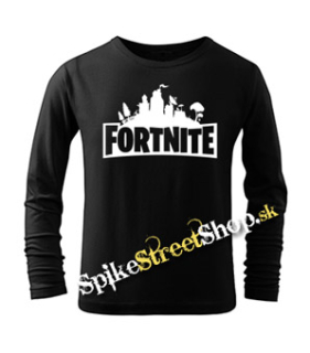 FORTNITE - Logo - čierne detské tričko s dlhými rukávmi