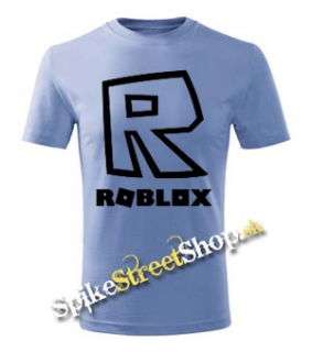 ROBLOX - Čierny Symbol & Znak - svetlomodré detské tričko