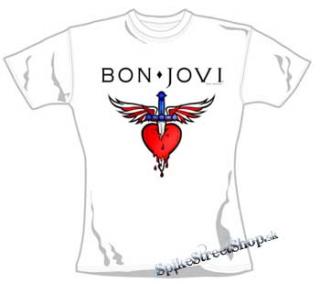 BON JOVI - Heart - biele dámske tričko (Skinny Fit)