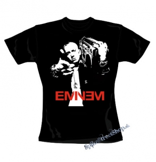 EMINEM - Logo & Portrait - čierne dámske tričko