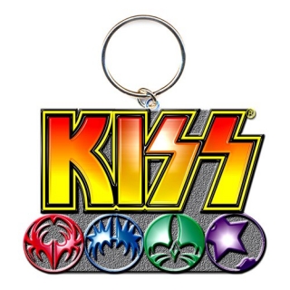 KISS - Logo & Icons - kovový prívesok na kľúče