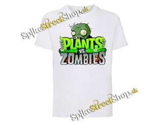 PLANTS vs ZOMBIES - Logo & Basic Zombie - biele detské tričko