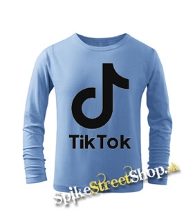 TIK TOK - Logo - svetlomodré detské tričko s dlhými rukávmi