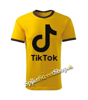 TIK TOK - Logo - žlté chlapčenské tričko CONTRAST DUO-COLOUR