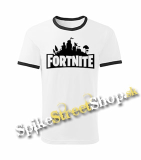 FORTNITE - Logo - biele chlapčenské tričko CONTRAST DUO-COLOUR