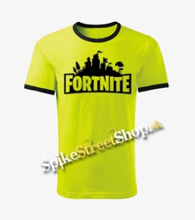 FORTNITE - Logo - limetkové chlapčenské tričko CONTRAST DUO-COLOUR