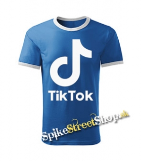 TIK TOK - Logo - modré chlapčenské tričko CONTRAST DUO-COLOUR