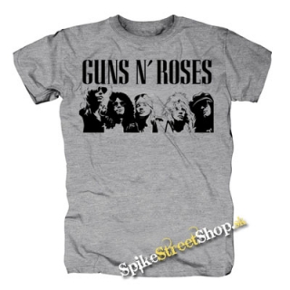 GUNS N ROSES - Logo & Band - sivé detské tričko