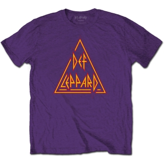 DEF LEPPARD - Classic Triangle Logo - fialové pánske tričko