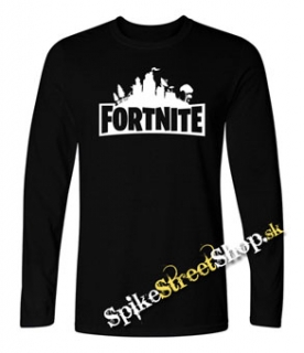 FORTNITE - Logo - čierne detské tričko s dlhými rukávmi