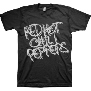 RED HOT CHILI PEPPERS - Black & White Logo - čierne pánske tričko