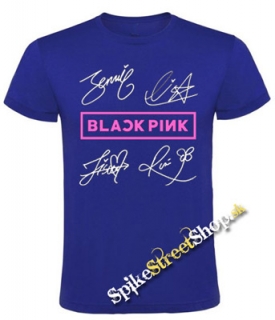 BLACKPINK - Logo & Signature - kráľovskymodré pánske tričko