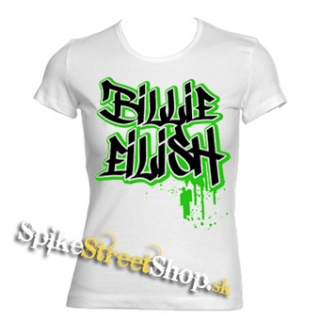 BILLIE EILISH - Painted Graffiti Logo - biele dámske tričko