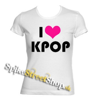 I LOVE K-POP - biele dámske tričko