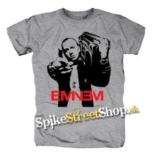 EMINEM - Logo & Portrait - sivé pánske tričko