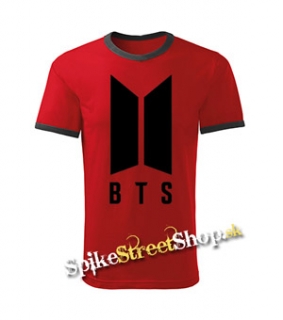 BTS - BANGTAN BOYS - Logo - červené detské tričko - CONTRAST BORDERS