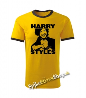 HARRY STYLES - Logo Portrait - žlté chlapčenské tričko - CONTRAST BORDERS