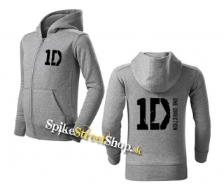 ONE DIRECTION - Logo - šedá detská mikina na zips