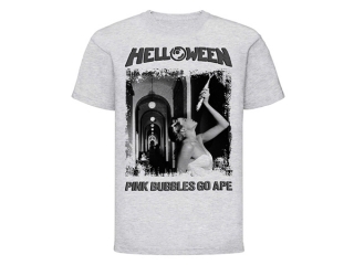 HELLOWEEN - Pink Bubbles Go Ape B&W - šedé pánske tričko