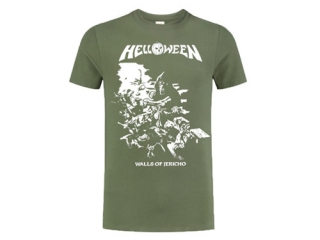 HELLOWEEN - Walls Of Jericho - olivové pánske tričko