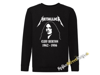 METALLICA - Cliff Burton 1962-1986 - čierna detská mikina bez kapuce