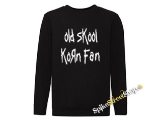 OLD SKOOL KORN FAN - čierna detská mikina bez kapuce