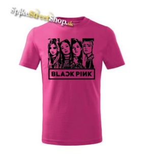 BLACKPINK - Logo & Band - ružové pánske tričko