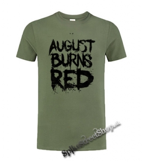 AUGUST BURNS RED - Big Logo - olivové pánske tričko