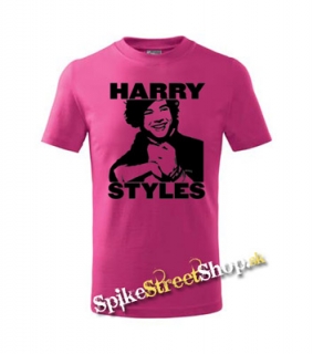 HARRY STYLES - Logo Portrait - ružové pánske tričko