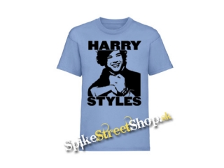 HARRY STYLES - Logo & Portrait - nebesky modré detské tričko