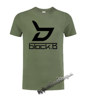 BLOCK B - Logo - olivové pánske tričko