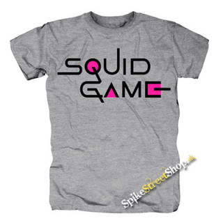 SQUID GAME - Logo Colour Pink - sivé detské tričko