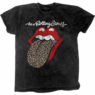 ROLLING STONES - Leopard Tongue - čierne pánske tričko