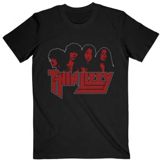 THIN LIZZY - Band Photo Logo - čierne pánske tričko