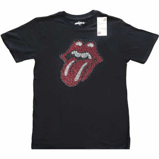 ROLLING STONES - Classic Tongue Diamante - čierne pánske tričko