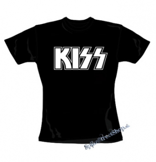 KISS - Logo White - čierne dámske tričko